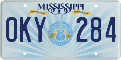 MS license plate OKY284