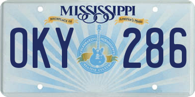 MS license plate OKY286