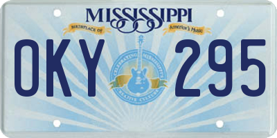 MS license plate OKY295