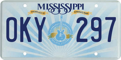MS license plate OKY297