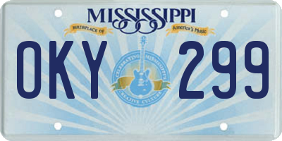 MS license plate OKY299
