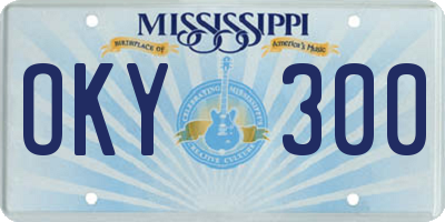 MS license plate OKY300