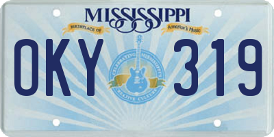 MS license plate OKY319