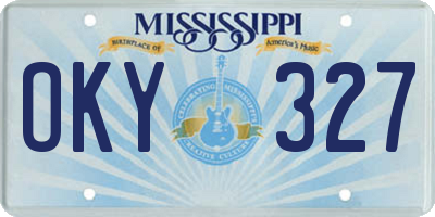 MS license plate OKY327