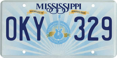 MS license plate OKY329
