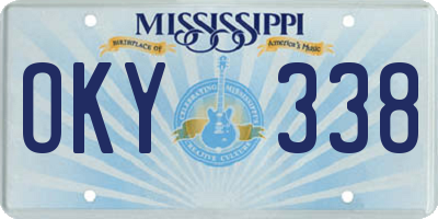 MS license plate OKY338