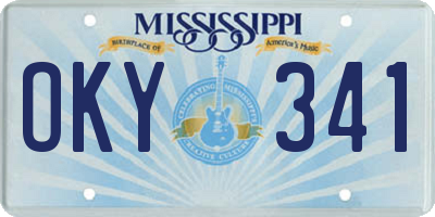 MS license plate OKY341