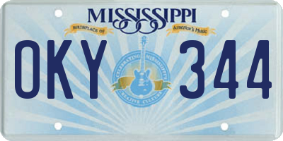 MS license plate OKY344