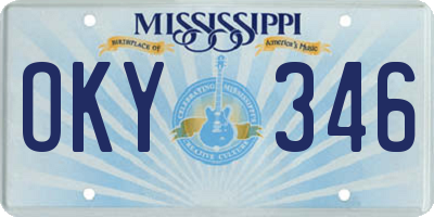 MS license plate OKY346