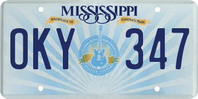 MS license plate OKY347