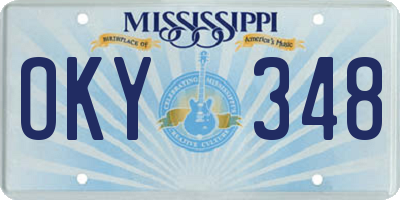 MS license plate OKY348