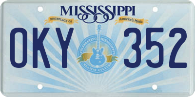 MS license plate OKY352