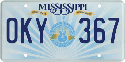 MS license plate OKY367