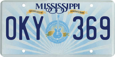 MS license plate OKY369