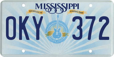 MS license plate OKY372