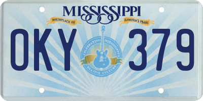 MS license plate OKY379