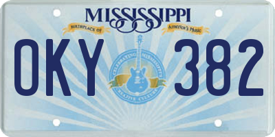 MS license plate OKY382