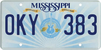 MS license plate OKY383