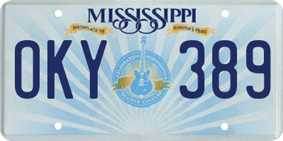 MS license plate OKY389