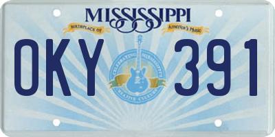 MS license plate OKY391