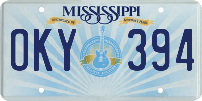 MS license plate OKY394