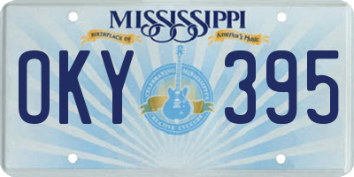 MS license plate OKY395