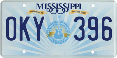 MS license plate OKY396