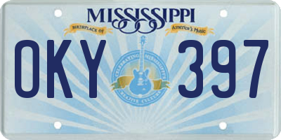 MS license plate OKY397