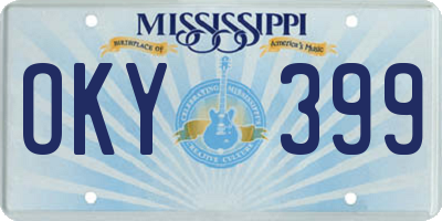 MS license plate OKY399