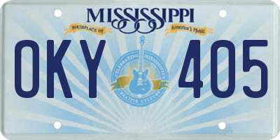 MS license plate OKY405