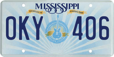 MS license plate OKY406