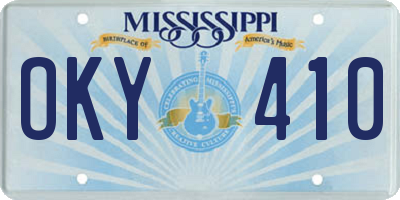 MS license plate OKY410