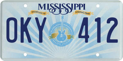 MS license plate OKY412