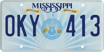 MS license plate OKY413