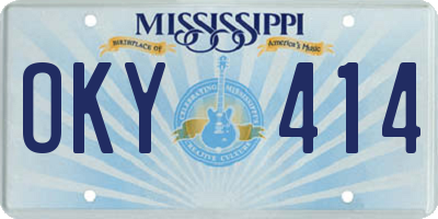 MS license plate OKY414