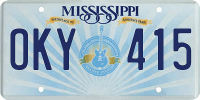 MS license plate OKY415