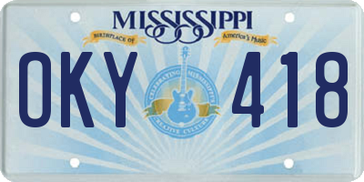 MS license plate OKY418