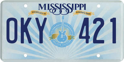 MS license plate OKY421
