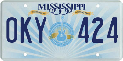 MS license plate OKY424