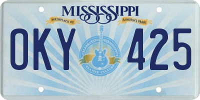 MS license plate OKY425