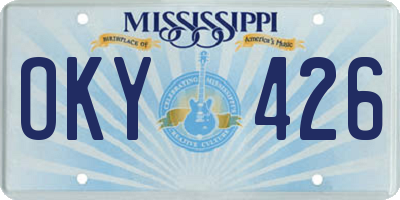 MS license plate OKY426