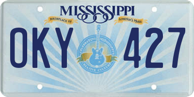 MS license plate OKY427