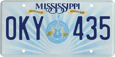 MS license plate OKY435