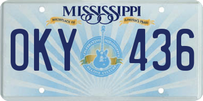 MS license plate OKY436