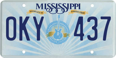 MS license plate OKY437