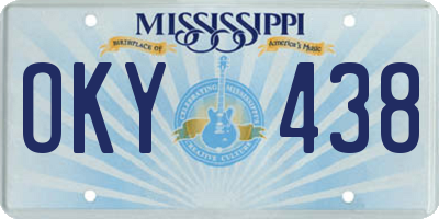 MS license plate OKY438