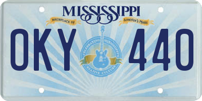MS license plate OKY440