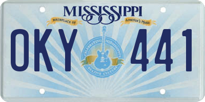 MS license plate OKY441