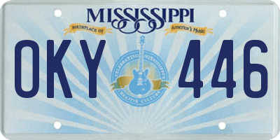 MS license plate OKY446