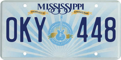 MS license plate OKY448